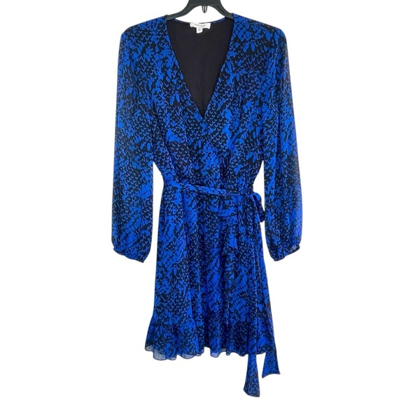 Nine West Blue and Black Snake print Patterned Dress size 14 - Picture 1 of 15